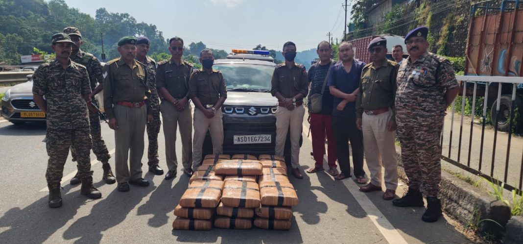 Over 200 kg Cannabis contraband seized from car