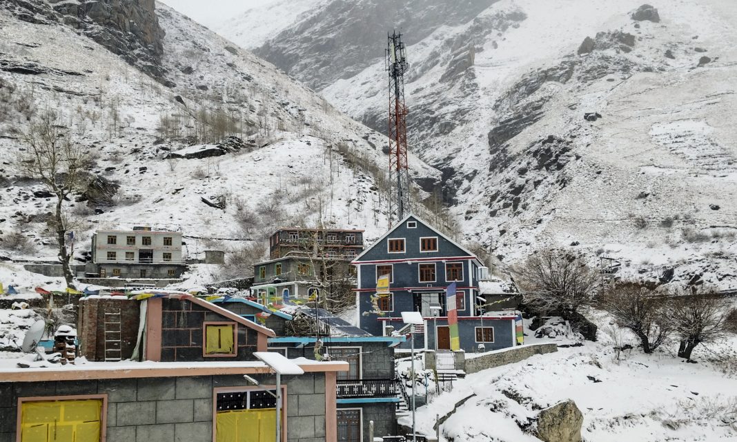 Fresh snowfall in high altitude areas of Himachal