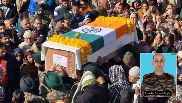 JCO killed in firing incident cremated with full military honours in J-K’s Reasi