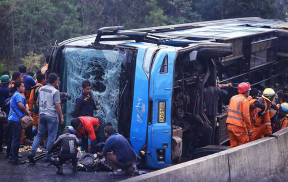 Passenger bus crash in Indonesia kills at least 16 people, official says