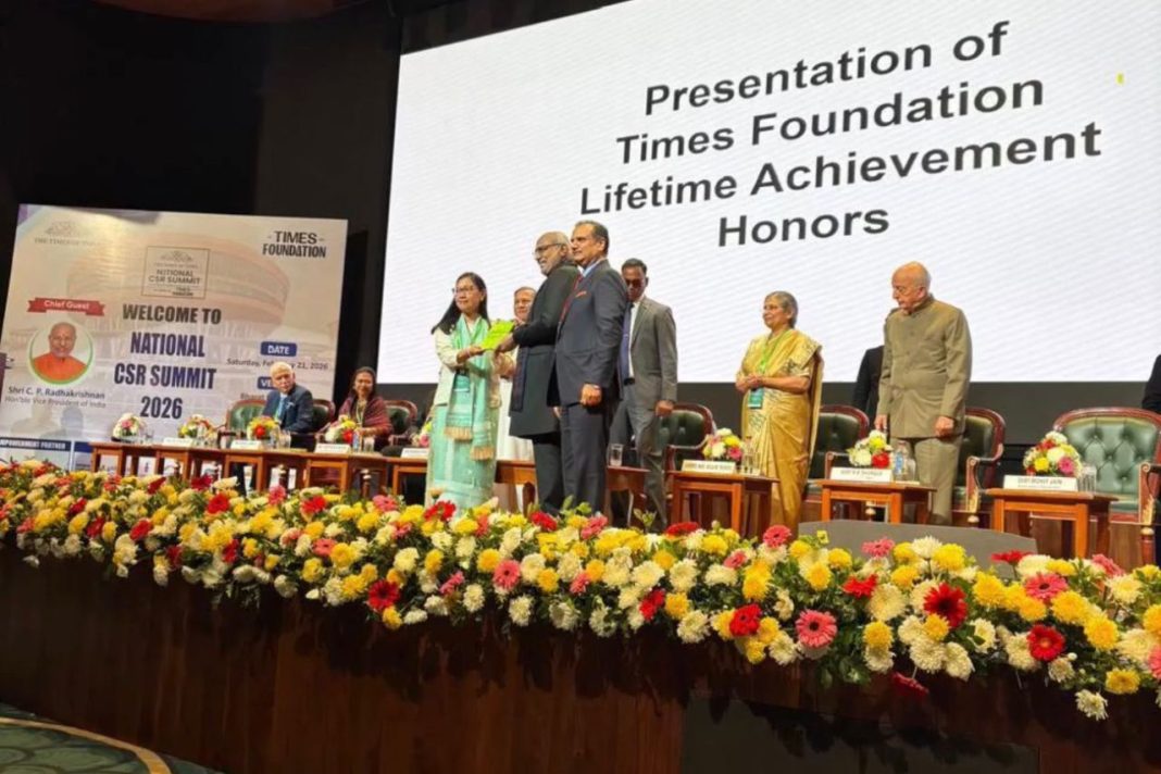Agatha Sangma honoured by Vice-President at TOI summit