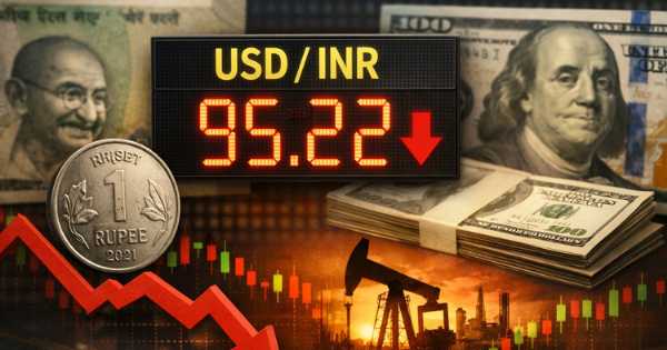 Rupee breaches 95-level against US dollar for first time