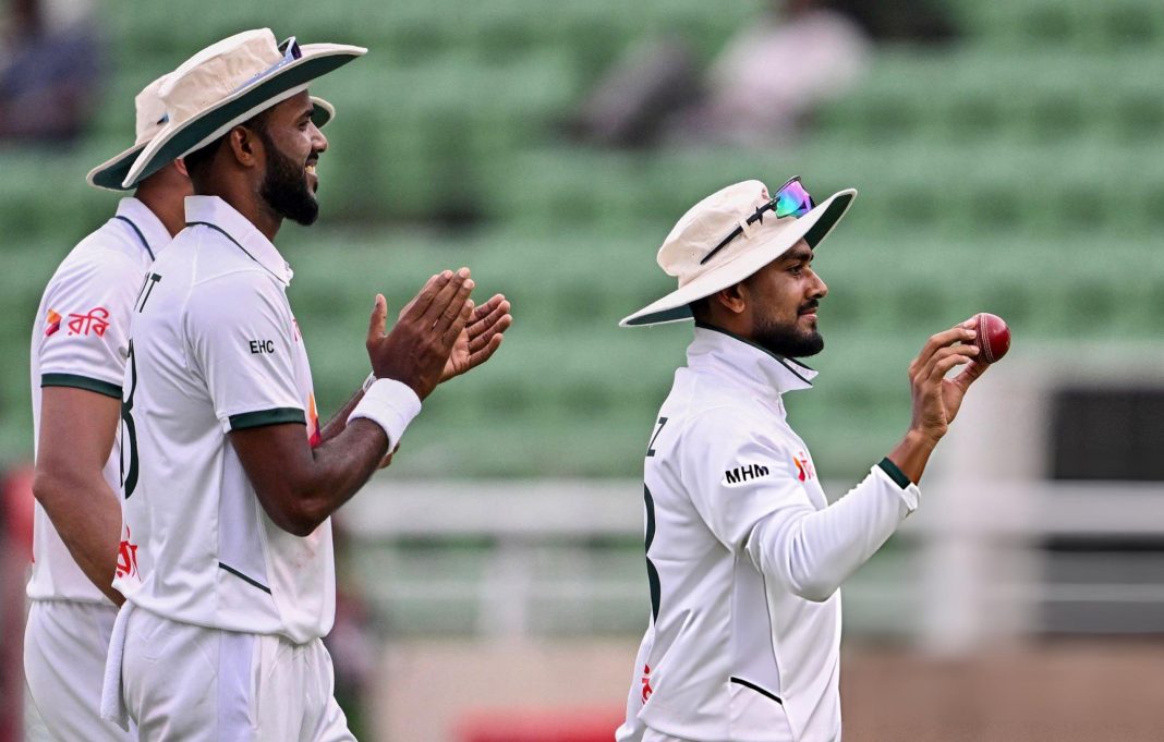 Mehidy Hasan claims 5 wickets as Bangladesh takes slim lead over Pakistan in 1st test