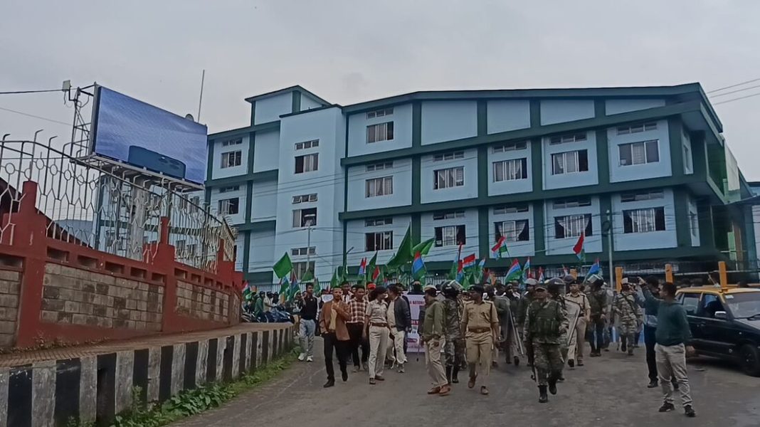 Protest march against cement company hearing in Shillong