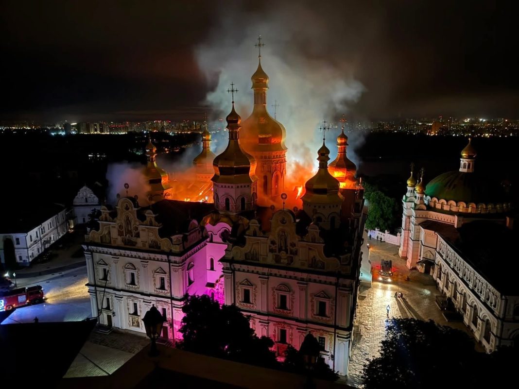 Russia kills 11 in massive missile assault, Ukraine’s historic Kyiv Pechersk Lavra monastery set on fire