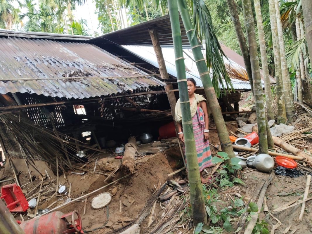 House damaged in elephant attack in Garo Hills village
