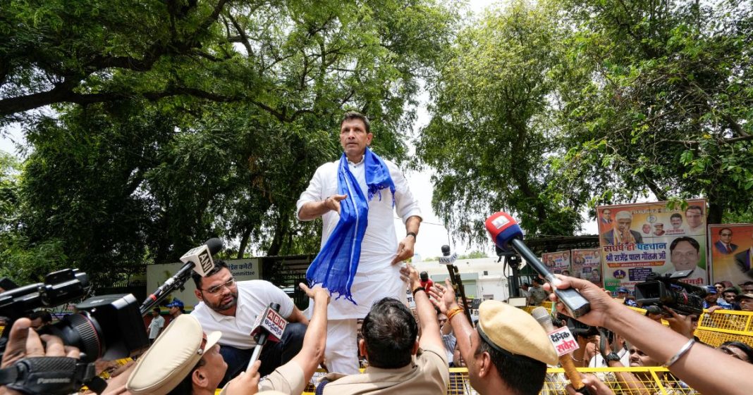 Delhi Police detains MP Congress workers protesting rejection of Natarajan’s RS nomination