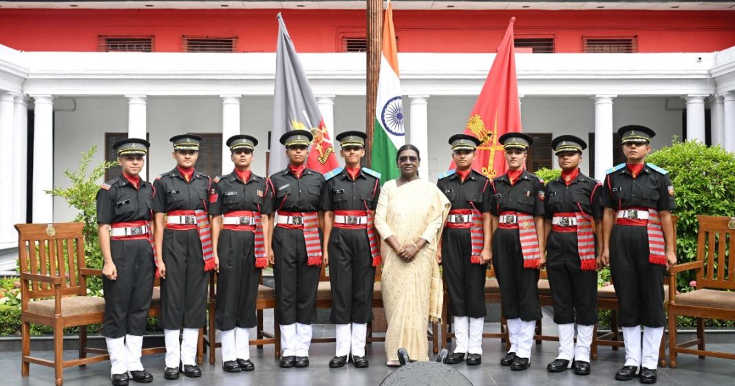President Murmu reviews IMA passing out parade; first batch of nine women officers join Army