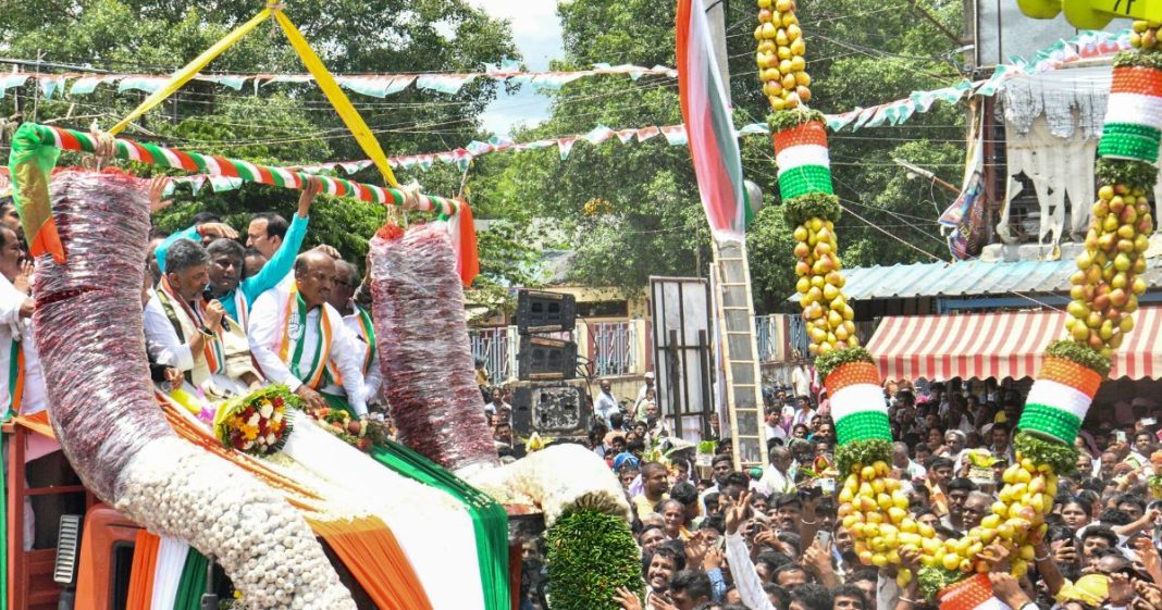 Shivakumar visits his Kanakapura constituency first time as CM, receives resounding welcome