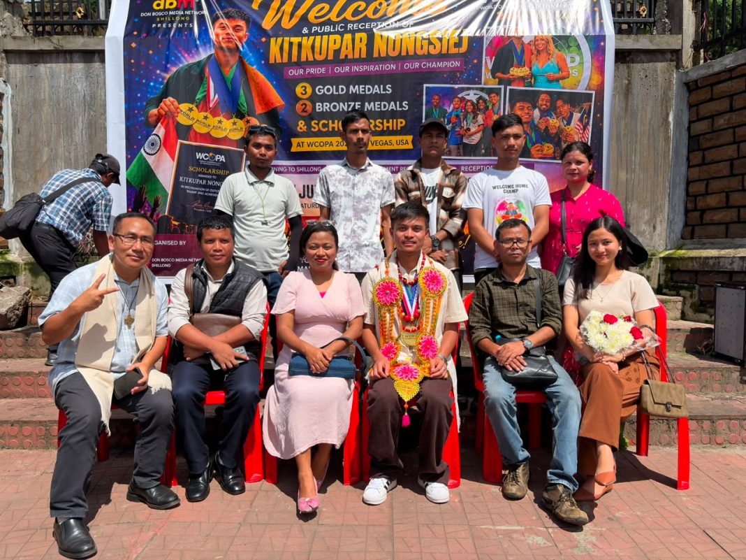 Grand welcome to WCOPA star Kitkupar Nongsiej