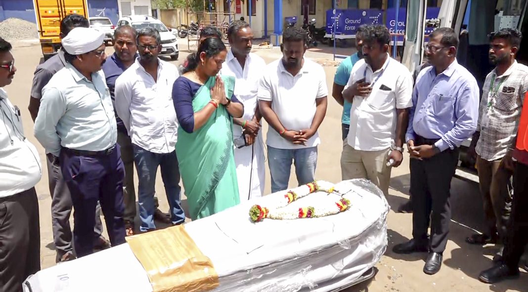 Mortal remains of 10 TN residents killed in Vietnam boat tragedy arrive in Chennai, Coimbatore