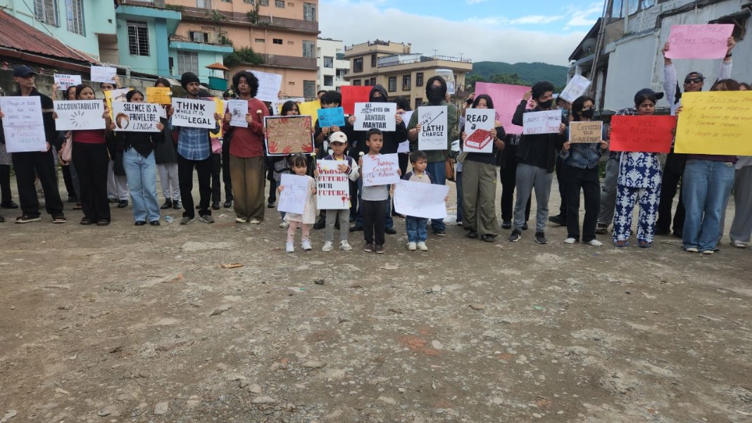 Rally in Shillong against police brutality at Jantar Mantar protest