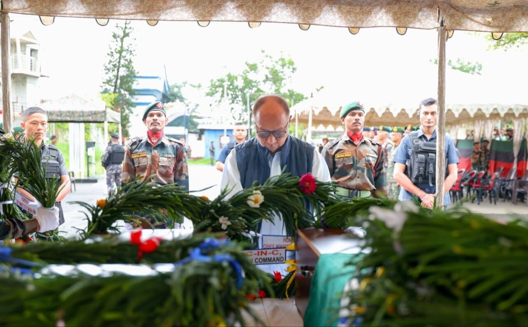 Manipur CM pays homage to two Assam Rifles personnel killed in ambush