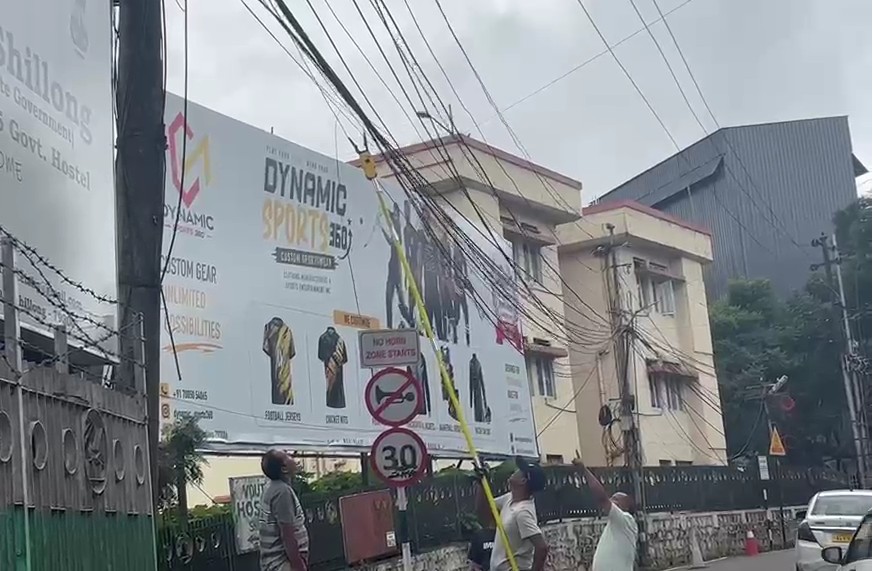 Special drive to remove overhanging cables in Shillong