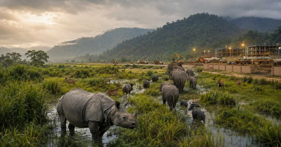 The 1-km Controversy: Is Kaziranga at Risk?