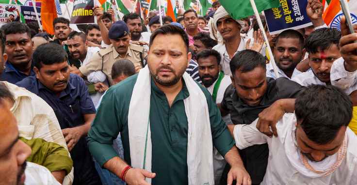 Tejashwi detained in Patna while taking out march over police action during NEET protests