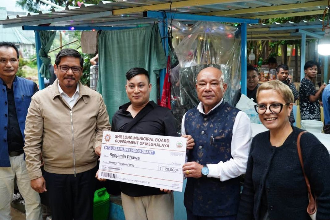 Meghalaya CM distributes aid to relocated vendors, appreciate minister for giving up Brightwell Bungalow