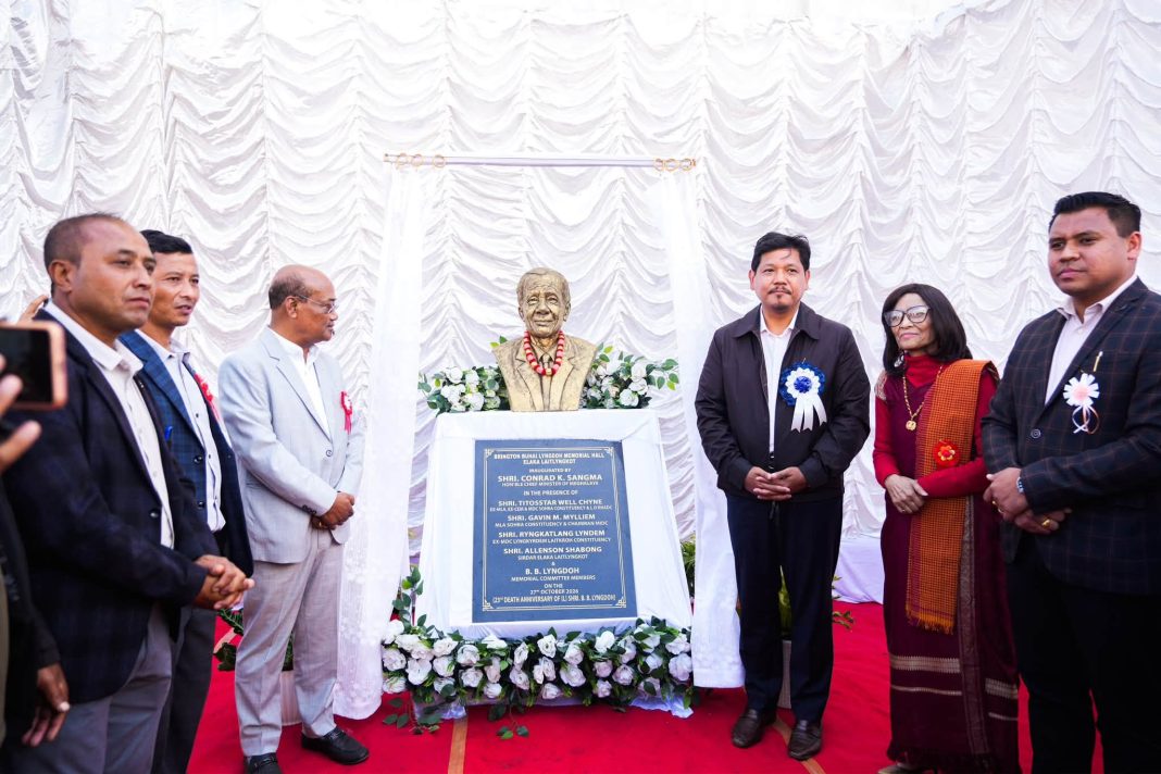 BB Lyngdoh Memorial Hall opens at Laitlyngkot