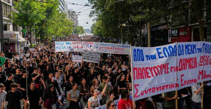 Thousands of students, teachers march through Greek capital to protest high cost of living